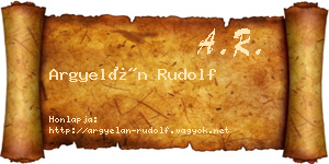 Argyelán Rudolf névjegykártya