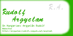 rudolf argyelan business card